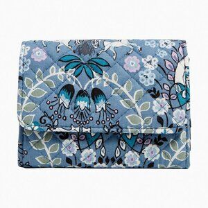 Vera Bradley RFID Riley Compact Wallet in Enchantment Blue NWT